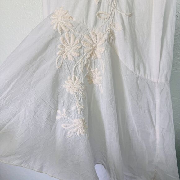 Johnny Was 4 Love and Liberty Top Women Medium Floral Embroidery Hi Lo Lagenlook - Picture 6 of 10